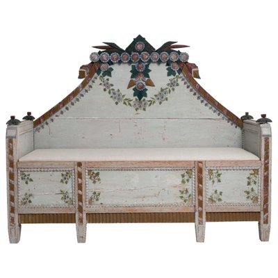 Late 18th Century Swedish Blue Pine Country Bench-MJF-1064257