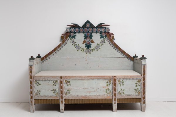 Late 18th Century Swedish Blue Pine Country Bench-MJF-1064257