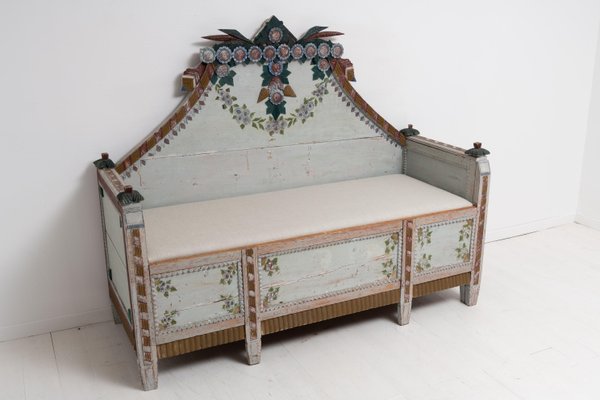 Late 18th Century Swedish Blue Pine Country Bench-MJF-1064257