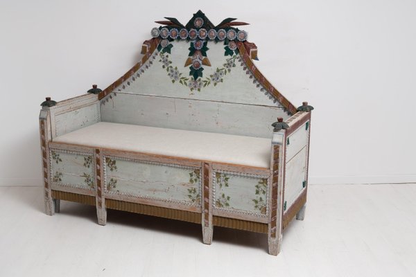 Late 18th Century Swedish Blue Pine Country Bench-MJF-1064257