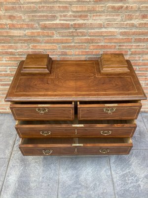 Late-19 Century Walnut and Marquetry Commode Chest of Drawers, 1890s-NOU-792811