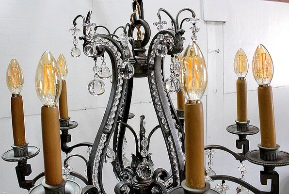 Late-19th Century Bronze Half-Cage Chandelier-RVK-753600