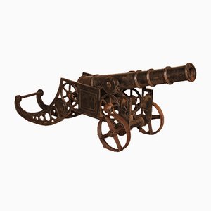 Late 19th Century Decorative English Cast Iron Cannon-HPU-785737