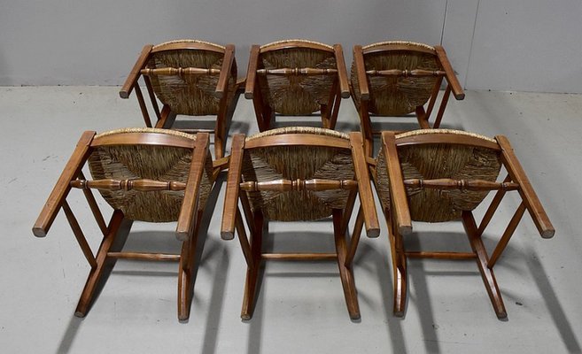 Late 19th Century Dining Chairs in Blonde Cherry, Set of 6-RVK-1438325