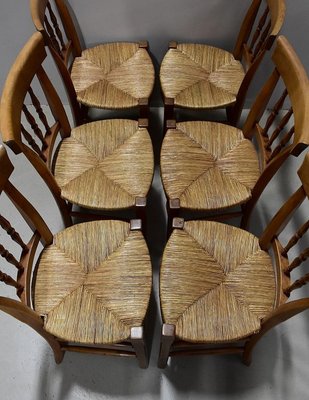 Late 19th Century Dining Chairs in Blonde Cherry, Set of 6-RVK-1438325