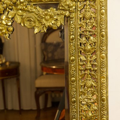 Late 19th Century Dutch Baroque Brass Mirror-KMT-1396567