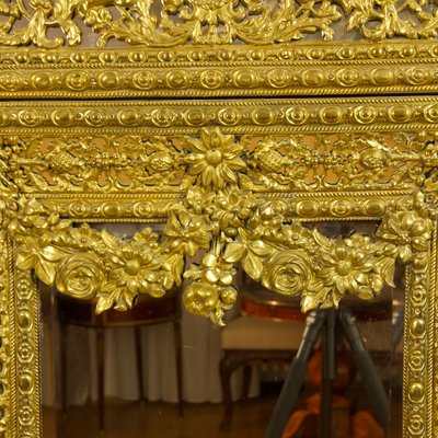 Late 19th Century Dutch Baroque Brass Mirror-KMT-1396567