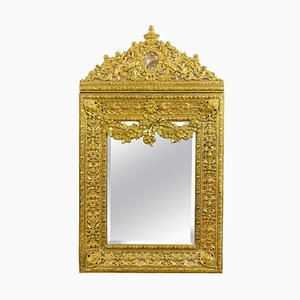 Late 19th Century Dutch Baroque Brass Mirror-KMT-1396567