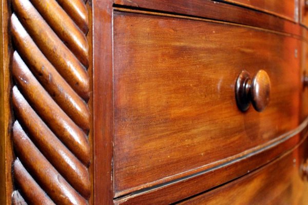 Late 19th Century English Mahogany Bow Front Chest of Drawers-AXE-1433480