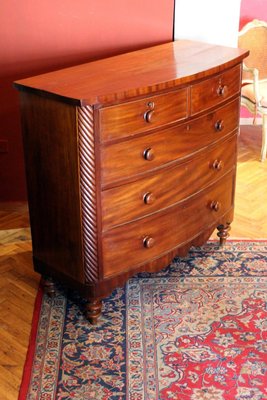 Late 19th Century English Mahogany Bow Front Chest of Drawers-AXE-1433480