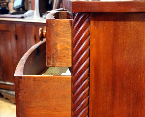 Late 19th Century English Mahogany Bow Front Chest of Drawers-AXE-1433480