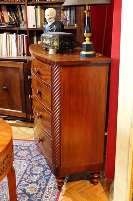 Late 19th Century English Mahogany Bow Front Chest of Drawers-AXE-1433480