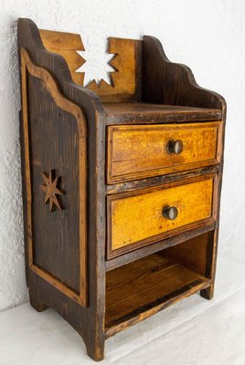 Late 19th Century French Chestnut Little Nightstand Shooting Star, 1940s-RIU-2042242