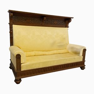 Late-19th Century French Provincial Oak High Back Bench, 1890s-RIU-713057