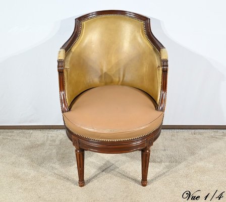 Late 19th Century Louis XVI Style Beech Swivel Desk Armchair-RVK-1806882