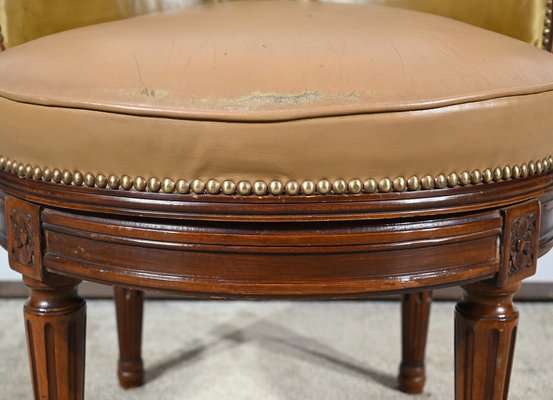 Late 19th Century Louis XVI Style Beech Swivel Desk Armchair-RVK-1806882