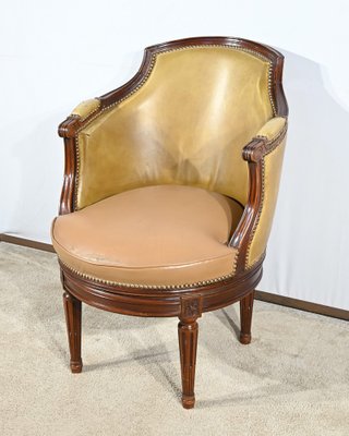 Late 19th Century Louis XVI Style Beech Swivel Desk Armchair-RVK-1806882