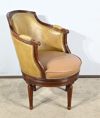 Late 19th Century Louis XVI Style Beech Swivel Desk Armchair-RVK-1806882