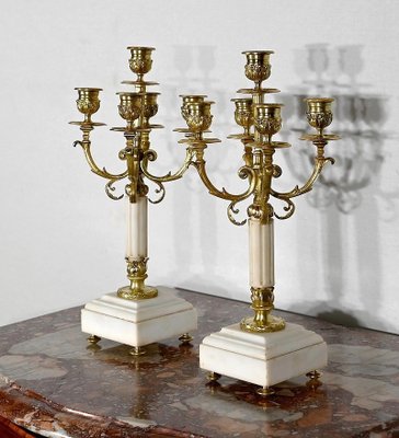 Late 19th Century Louis XVI Style Gilded Bronze Candlesticks, Set of 2-RVK-1452798