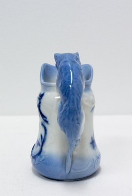 Late 19th Century Miniature Dutch Faience Milk Jug with Cat Handle-RIU-1404979