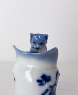 Late 19th Century Miniature Dutch Faience Milk Jug with Cat Handle-RIU-1404979