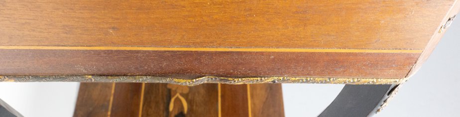 Late 19th Century Napoleon III Wood Marquetry and Brass Sewing Table, France, 1880s-RIU-1420999