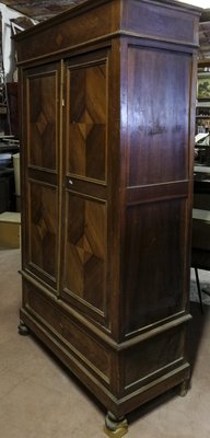 Late 19th Century Two-Door Wardrobe in Walnut with Geometric Design, Italy-RAQ-1306912