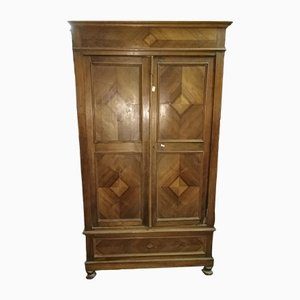 Late 19th Century Two-Door Wardrobe in Walnut with Geometric Design, Italy-RAQ-1306912