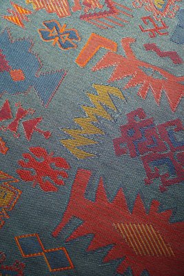 Late 20th Century Blue & Red Fabric by Vico Magistretti, 1980s-MXF-1399638