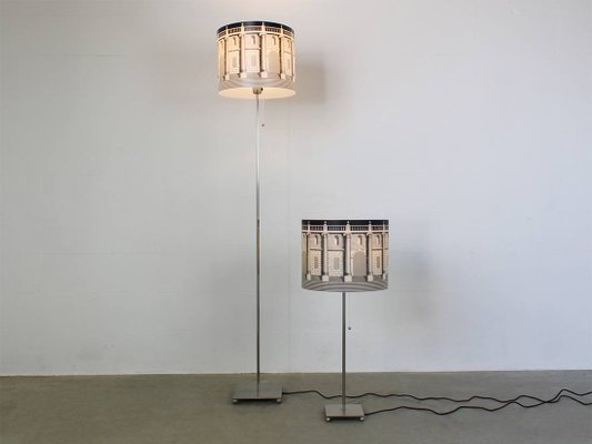 Late 20th Century Italian Fornasetti Table & Floor Lamps, Set of 2-ID-1225536