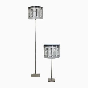 Late 20th Century Italian Fornasetti Table & Floor Lamps, Set of 2-ID-1225536