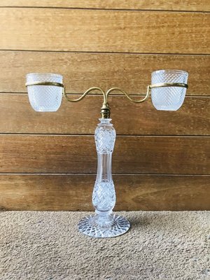 Late XIX Victorian Cut Glass Candleholder in Brass from Cricklite Clarke Trade-NOU-805576