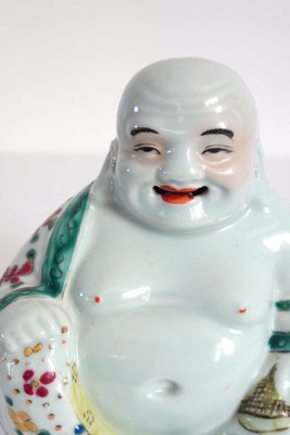 Laughing Buddha in Chinese Porcelain with Floral Decoration, China, 1920s-XTZ-2018511