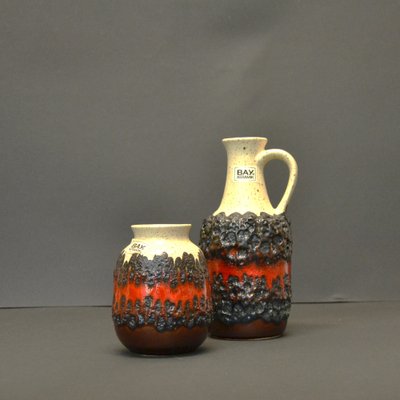 Lawa Vases from Bay Keramik, 1970s, Set of 2-AOU-1732296