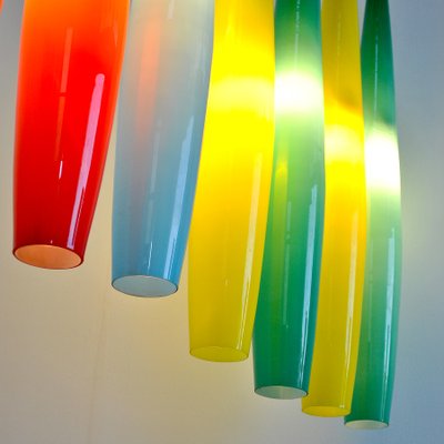 Layered Murano Glass Pendant Lamp by Alessandro Pianon for Vistosi, 1960s-JQO-872646