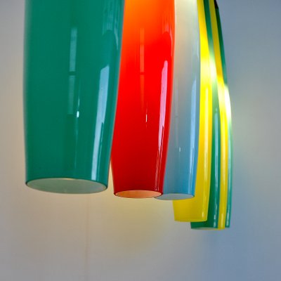 Layered Murano Glass Pendant Lamp by Alessandro Pianon for Vistosi, 1960s-JQO-872646