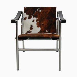 LC-1 Chair in Brown and White Ponyskin by Le Corbusier for Cassina-MTD-1704964