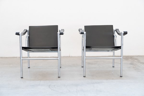 LC1 Armchairs by Le Corbusier for Cassina, 1970s, Set of 2-KNM-1756792