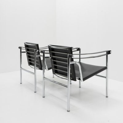 LC1 Armchairs by Le Corbusier, Pierre Jeanneret, Charlotte Perriand for Cassina, 1980s, Set of 2-TJQ-1417719