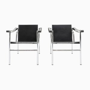 LC1 Armchairs by Le Corbusier, Pierre Jeanneret, Charlotte Perriand for Cassina, 1980s, Set of 2-TJQ-1417719