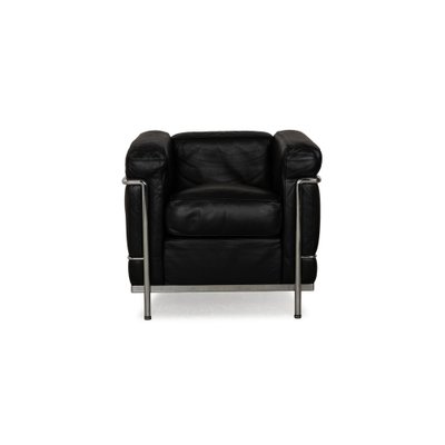 Le Corbusier LC 2 Leather Armchair in Black by Le Corbusier for Cassina-RQW-2036308