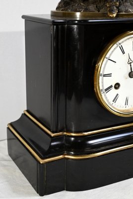 Le Joueur de Flute Clock in Marble and Bronze, Mid-19th Century-RVK-1764616