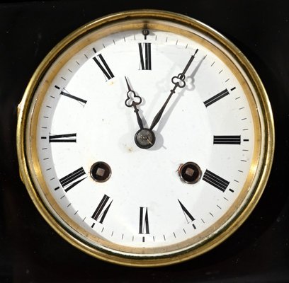 Le Joueur de Flute Clock in Marble and Bronze, Mid-19th Century-RVK-1764616