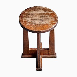 Le Même Stool in Oak by Henry Jacques, France, 1940s-SFD-1791934