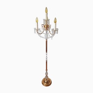 Lead Crystal Gilded Three-Arm Floor Lamp-QDP-853634