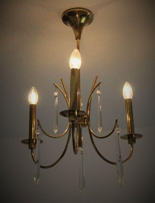 Lead Crystal Glass Chandelier in the Style of Stilnovo, 1970s-ESB-1376873