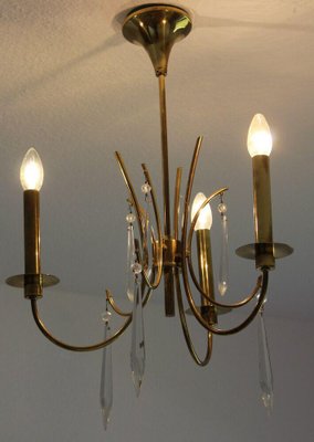 Lead Crystal Glass Chandelier in the Style of Stilnovo, 1970s-ESB-1376873