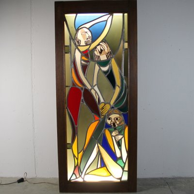 Leaded Glass Lamp with Musical Design-NE-1166415