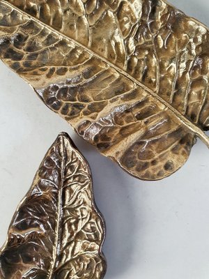 Leaf Bronze Trays, Italy, Set of 2-FO-1259845