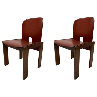 Leather 121 Chairs by Afra & Tobia Scarpa for Cassina, 1967, Set of 2-KKZ-1814304